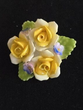 Coalport Porcelain  China Floral Porcelian  Brooch - Women Jewelry